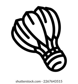 vector de icono de línea de badminton de acoplamiento. letrero de bádminton de transporte. símbolo de contorno aislado ilustración negra