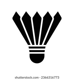 Shuttlecock, badminton, sport icon. Sports Equipment. Pictogram glyph style, simple logo for tournament. solid Vector illustration. Design on white background. EPS 10
