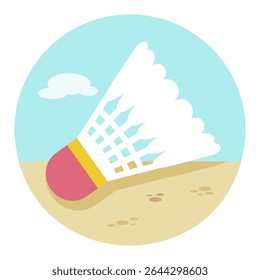 Shuttlecock for badminton sport vector icon. Beach. Summer. Summertime. Vacation, eps 10