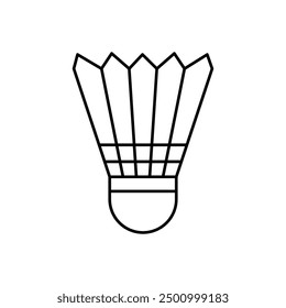 Diseño de icono de Vector plano blanco y negro de Shuttlecock con trazo editable. Símbolo de Shuttlecock y arte de Clip