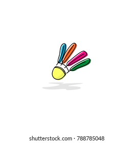 shuttlecock cartoon logo vector