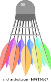 Shuttlecock color logo. Badminton inventory. for games and outdoor activities