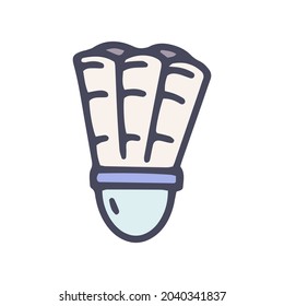 shuttlecock color vector doodle simple icon design