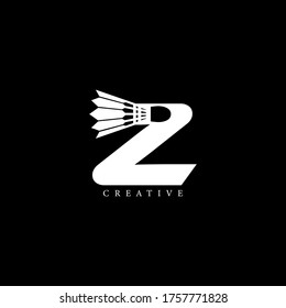 Concepto Shuttlecock diseño simple de logotipo de letra Z plana. EPS10 vectores.