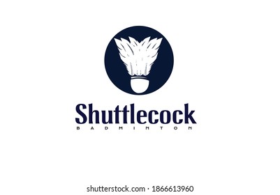 shuttlecock creative logo deign.badminton cork logo design creative vector design.