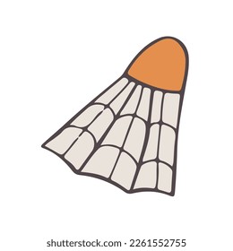 shuttlecock doodle isolated on a white background. vector illustration.