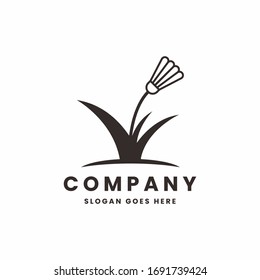 Shuttlecock as a flower - beauty badminton logo design inspiration