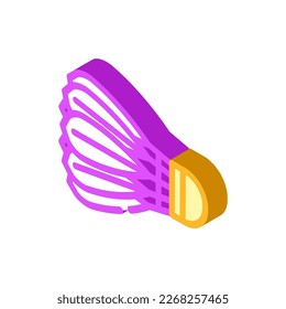 shuttlecock game isometric icon vector. shuttlecock game sign. isolated symbol illustration