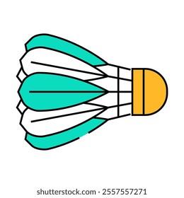 shuttlecock game line icon vector. shuttlecock game sign. isolated symbol illustration