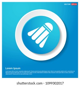 Shuttlecock Icon Abstract Blue Web Sticker Button