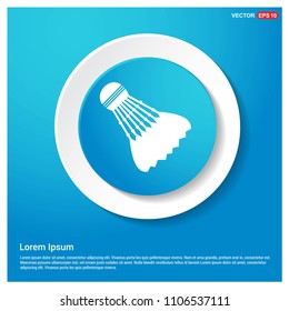 Shuttlecock Icon Abstract Blue Web Sticker Button