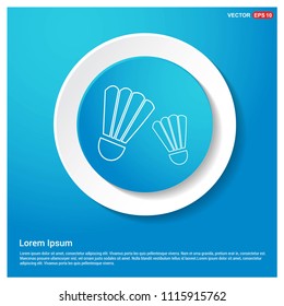 Shuttlecock Icon Abstract Blue Web Sticker Button - Free vector icon
