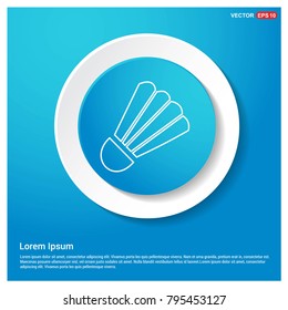 Shuttlecock Icon Abstract Blue Web Sticker Button