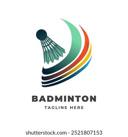 Shuttlecock icon with Abstract Swoosh. You can use for Sport logo and Badminton Championship Logo