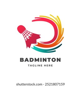 Shuttlecock icon with Abstract Swoosh. You can use for Sport logo and Badminton Championship Logo