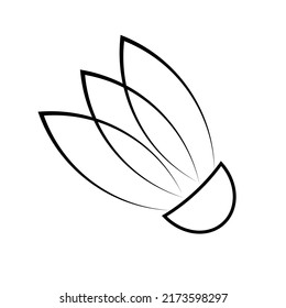 Shuttlecock icon. Badminton ball icon vector illustration on a white background. Editable stroke. EPS 10.
