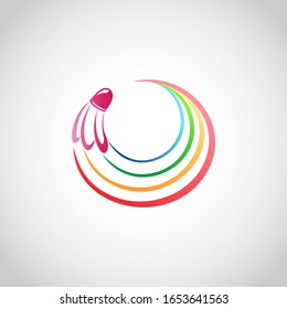 Shuttlecock icon and Badminton logo for sport logo. 