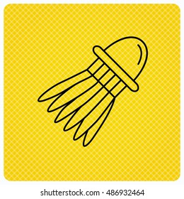 Shuttlecock icon. Badminton sport equipment.