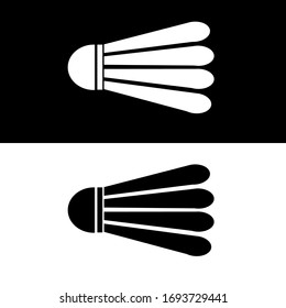 Shuttlecock icon, badminton, sport vector design. Two-tone version on black and white background.
