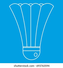Shuttlecock icon blue outline style isolated vector illustration. Thin line sign