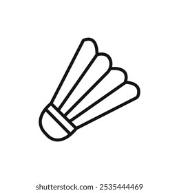 Shuttlecock icon Flat art illustration in outline
