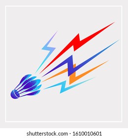 Shuttlecock icon with Lightning Smash. You can use for Sport logo and Badminton Championship Logo