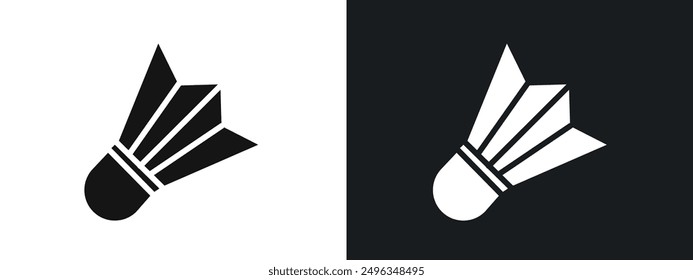 Shuttlecock icon linear graphics set vector in black