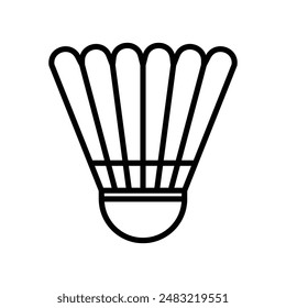 Shuttlecock icon linear logo mark in black and white