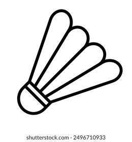 Shuttlecock Icon linear logo mark in black and white