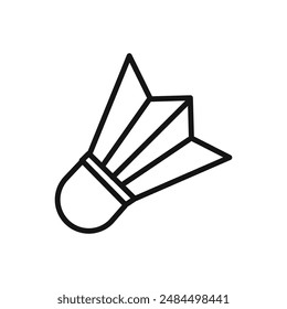 Shuttlecock icon linear vector graphics sign