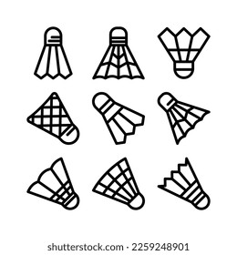 shuttlecock icon or logo isolated sign symbol vector illustration - high quality black style vector icons