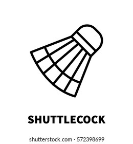 Shuttlecock icon or logo in modern line style. High quality black outline pictogram for web site design and mobile apps. Vector illustration on a white background.