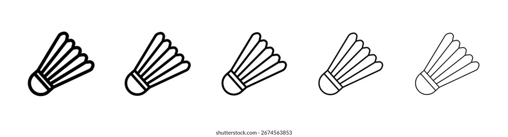 Shuttlecock icon logo in stroke lines collection