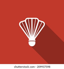 shuttlecock icon with long shadow