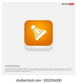 Shuttlecock Icon Orange Abstract Web Button
