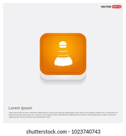 Shuttlecock Icon Orange Abstract Web Button