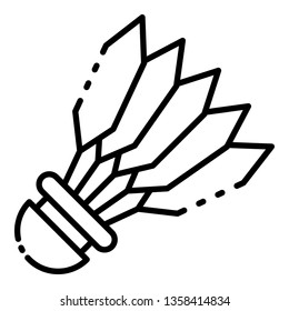 Shuttlecock icon. Outline shuttlecock vector icon for web design isolated on white background