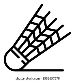 Shuttlecock icon. Outline shuttlecock vector icon for web design isolated on white background