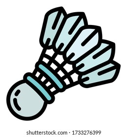 Shuttlecock icon. Outline shuttlecock vector icon for web design isolated on white background