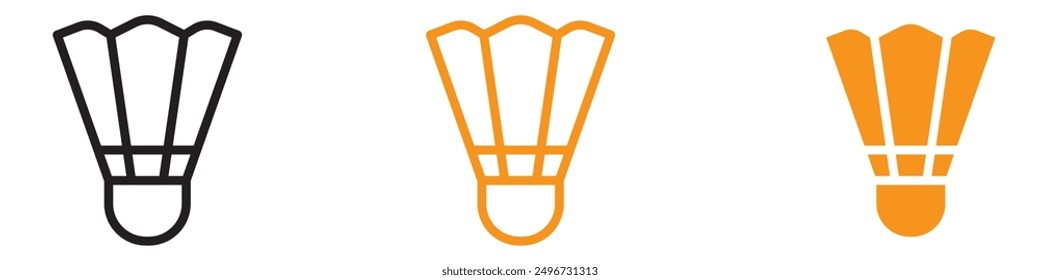 Shuttlecock Icon Set Badminton Equipment Illustrations for Sports and Recreation