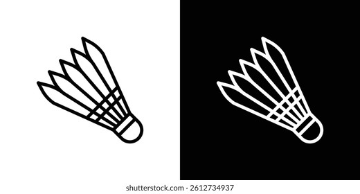 Shuttlecock icon set. Black illustration isolated for graphic and web design