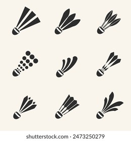 shuttlecock icon se.t or bundle design vector collection