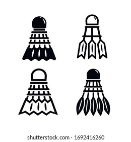 Shuttlecock icon set. Vector graphic illustration. Suitable for website design, logo, app, template