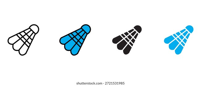Ícone Shuttlecock definido como vetor no fundo branco. huttlecock , badminton , esportes, ícone de fitness. ilustração de vetor.