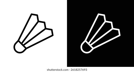 Shuttlecock icon shape graphic simple plain clipart symbol. thin line outline art