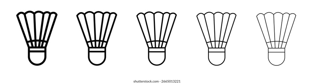 Icono de Shuttlecock Concepto de símbolo para Diseño web. Icono de Vector de línea simple. Ilustración de logotipo.