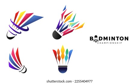 Símbolo de icono de Shuttlecock vector, diseño moderno y colores hermosos aislados en fondo blanco, ilustración Vector EPS 10 , puede usar para el logotipo del Campeonato de Badminton