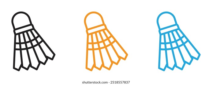Shuttlecock icon Thin line illustration set