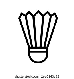 Shuttlecock icon thin single line