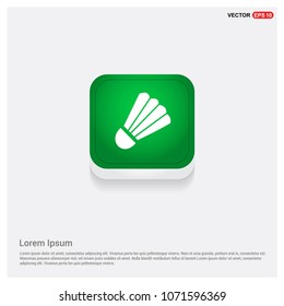 Shuttlecock IconGreen Web Button